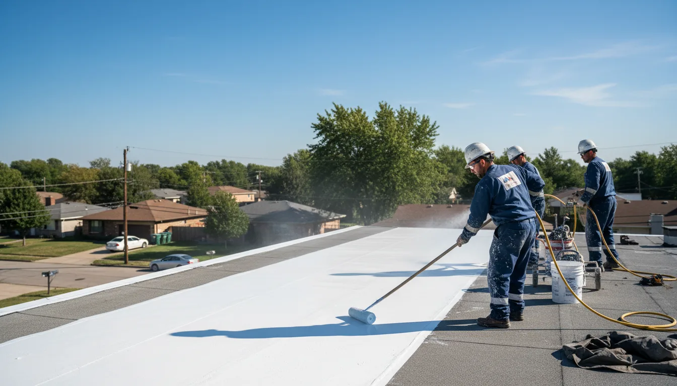 Commercial roof coating in Johnsonville, IL near me